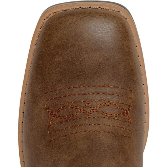 🆕Ladies Brown Embroidered Western Cowboy Boots Mid Calf Square Toe Leather - Picture 5 of 9